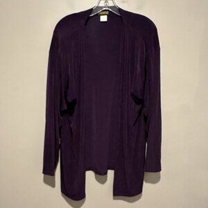 A Touch of Class Vintage Cardigan Top Womens XL Travelers Style Purple Slinky